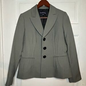 Evan Picone Suit Jacket w/ Shiny Gray Black Buttons
